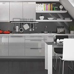 Small image of the Bakis acrylic metalic gray MDF decor